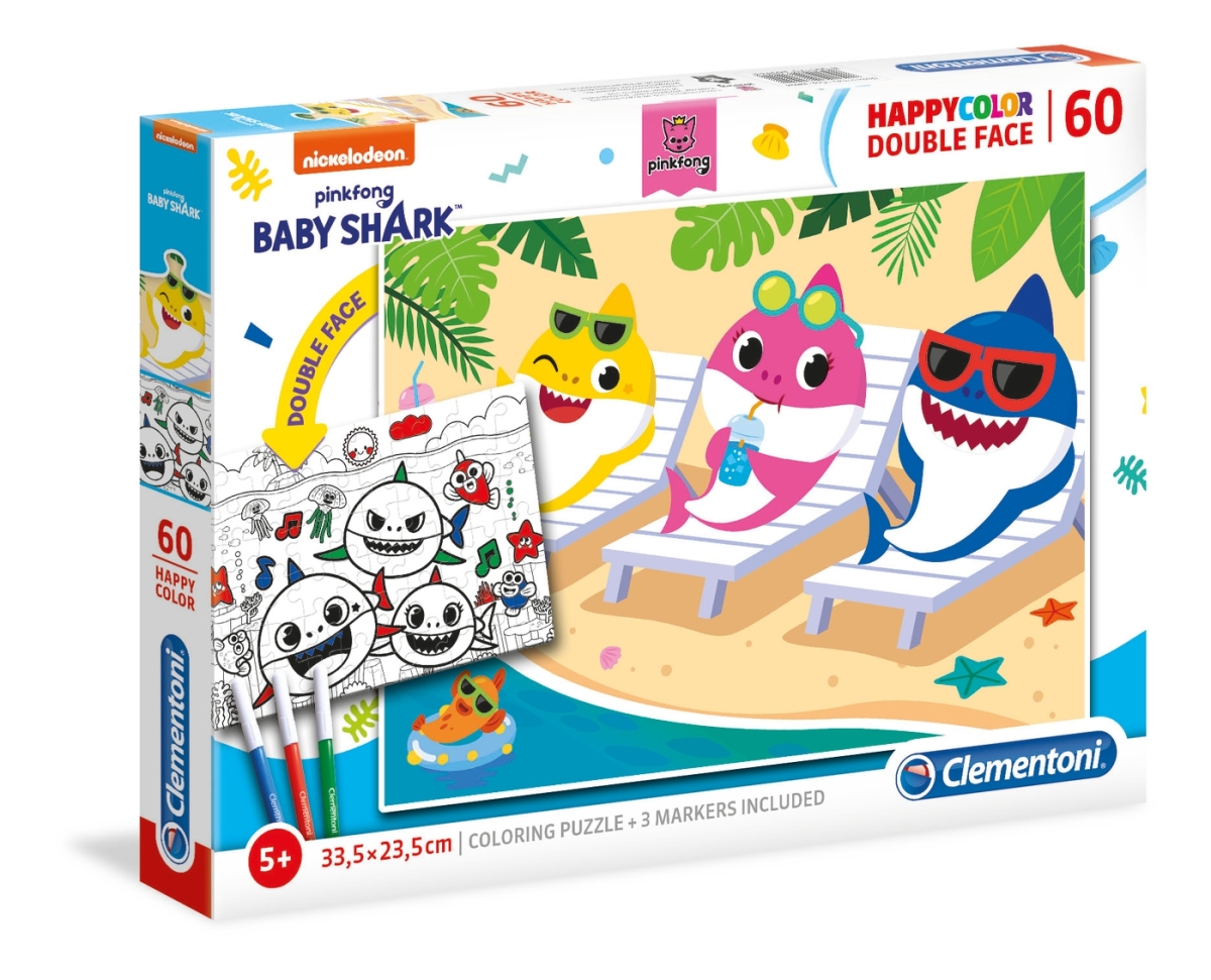 Babyshark Kinder Puzzle 60 Teile - Zweiseitig
